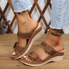 Heath Collection | Women's Slides with Cushioned Comfort | Elegant Floral Design for All-Day Style