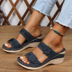 Heath Collection | Women's Slides with Cushioned Comfort | Elegant Floral Design for All-Day Style