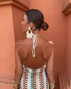 Iris Collection | Women's Dress with Crochet Design | Breezy Summer Tunic for Beach Elegance