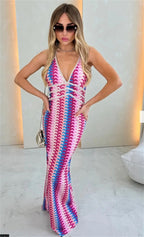 Iris Collection | Women's Dress with Crochet Design | Breezy Summer Tunic for Beach Elegance