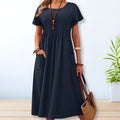 Jacqueline Collection | Women's Dress with Airy Comfort & Pockets | Flattering Mid-Length Design for Effortless Style