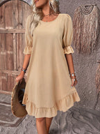 Joan Collection | Summer Dress with Ruffle Details | Tummy-Covering Beach Dress for Effortless Style