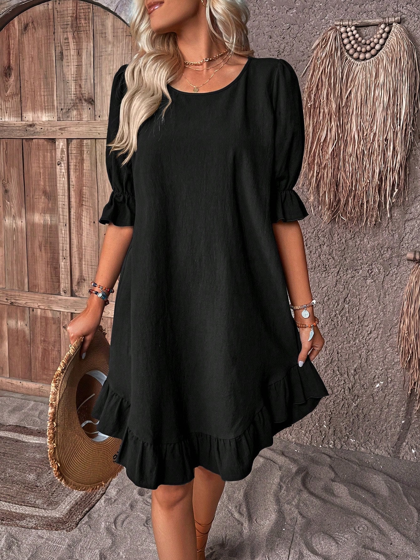 Joan Collection | Summer Dress with Ruffle Details | Tummy-Covering Beach Dress for Effortless Style