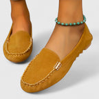 Karlene Collection | Black Loafers for Women with Metal Accents | Comfortable Slip-Ons for All-Day Wear