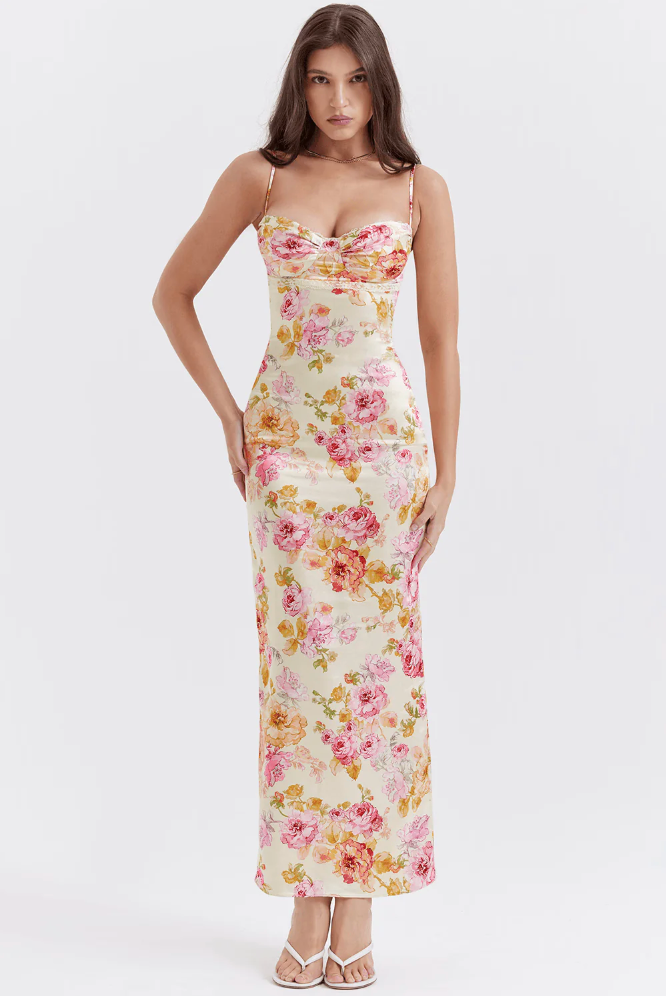 Katherine Collection | Women's Floral Summer Dress with Spaghetti Straps | Lightweight Comfort for Effortless Elegance