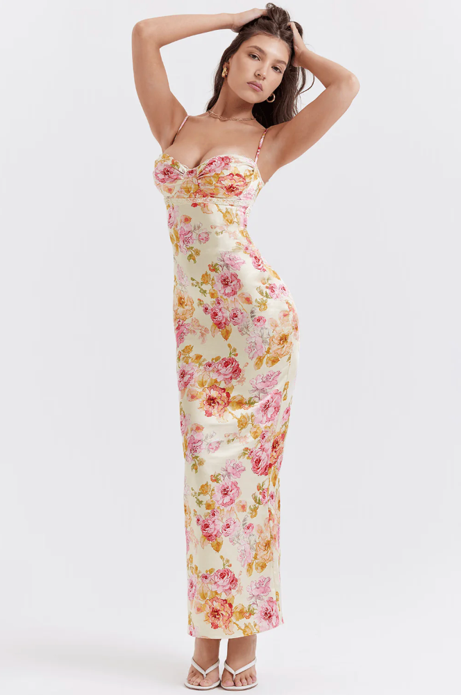Katherine Collection | Women's Floral Summer Dress with Spaghetti Straps | Lightweight Comfort for Effortless Elegance