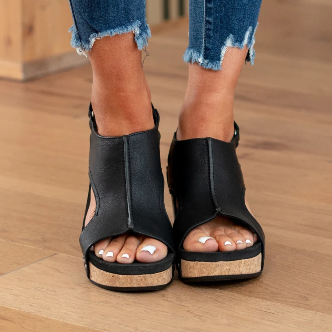 Linda Collection | Wedge Sandals for Women with Breathable Suede | Elegant Design for All-Day Comfort