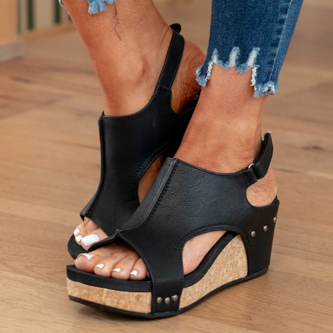Linda Collection | Wedge Sandals for Women with Breathable Suede | Elegant Design for All-Day Comfort
