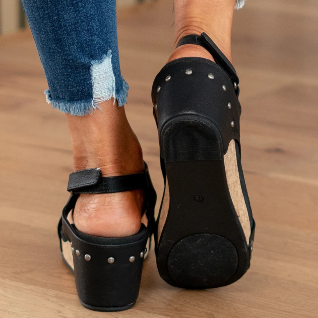 Linda Collection | Wedge Sandals for Women with Breathable Suede | Elegant Design for All-Day Comfort