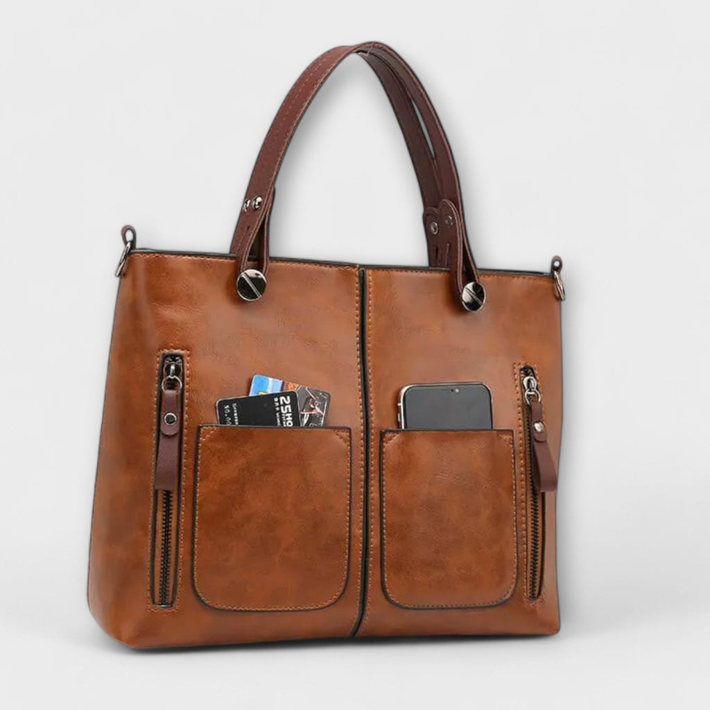 Lora Collection | Elegant Leather Tote Bag with Spacious Interior | Versatile Design for Everyday Use 2