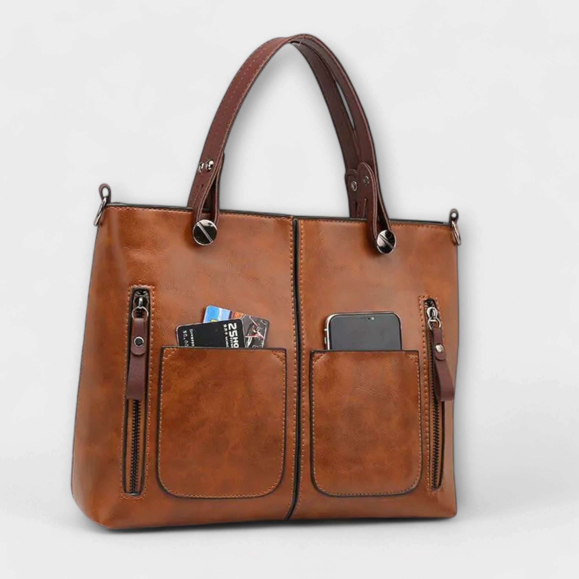 Lora Collection | Elegant Leather Tote Bag with Spacious Interior | Versatile Design for Everyday Use 2