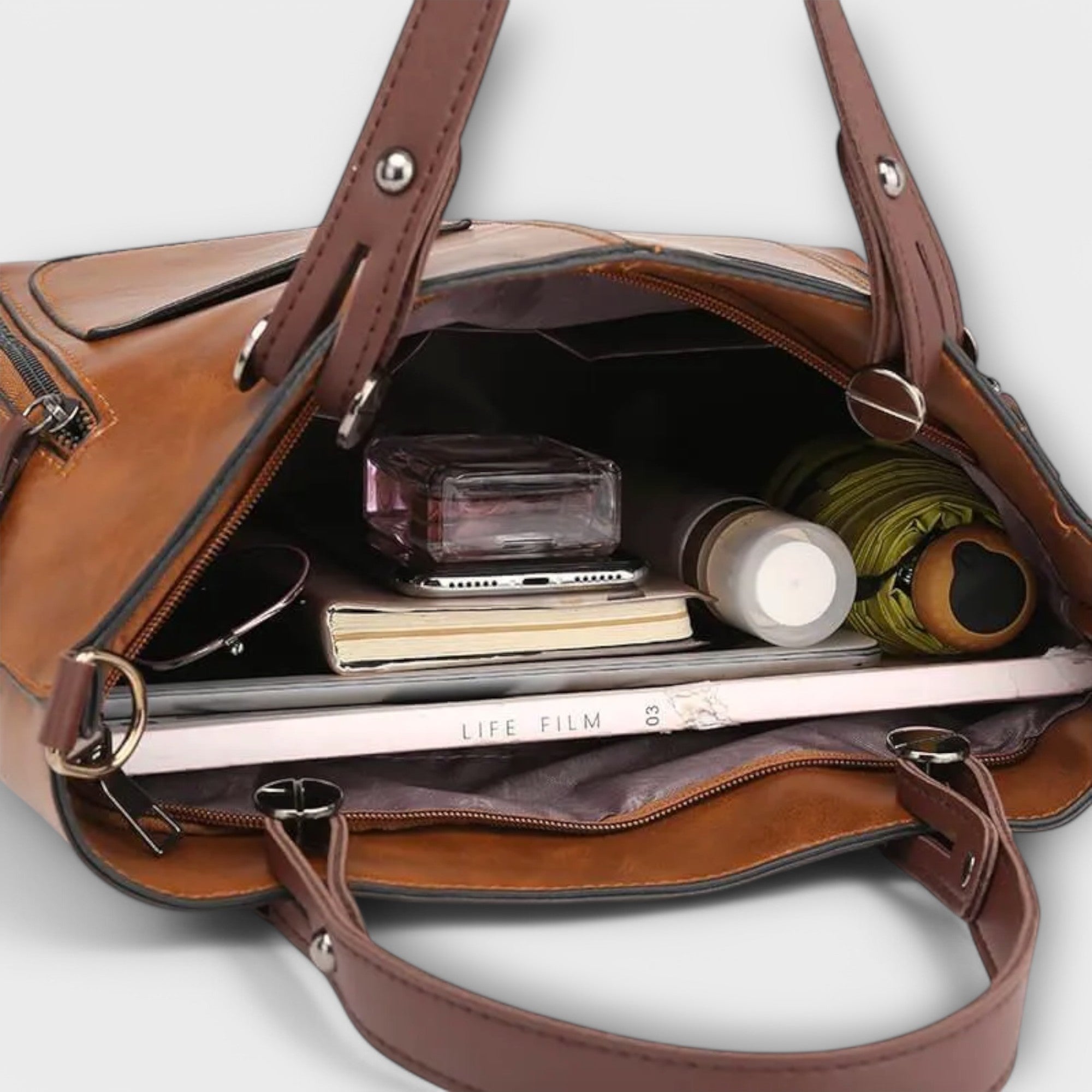 Lora Collection | Elegant Leather Tote Bag with Spacious Interior | Versatile Design for Everyday Use 7