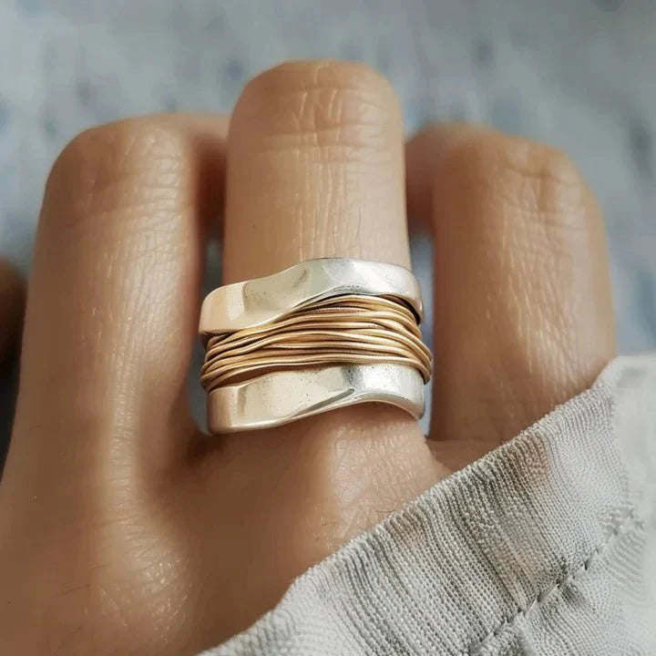 Lumia Collection | DualTone Ring with Elegant Design | Adjustable Fit for Timeless Style 0