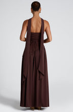 Maliyah | Maxi Dress with Asymmetrical Hem & High Thigh Slit | Elegant Long Dress for Timeless Style