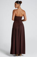 Maliyah | Maxi Dress with Asymmetrical Hem & High Thigh Slit | Elegant Long Dress for Timeless Style