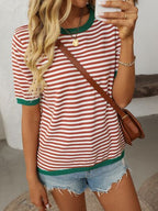 Mandy | Striped Knit Top with Moderate Stretch | Comfortable Fit for Everyday Wear