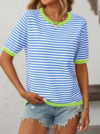 Mandy | Striped Knit Top with Moderate Stretch | Comfortable Fit for Everyday Wear