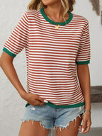 Mandy | Striped Knit Top with Moderate Stretch | Comfortable Fit for Everyday Wear