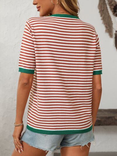 Mandy | Striped Knit Top with Moderate Stretch | Comfortable Fit for Everyday Wear