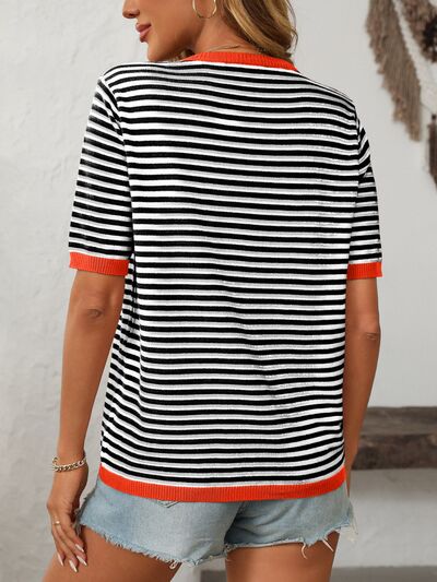 Mandy | Striped Knit Top with Moderate Stretch | Comfortable Fit for Everyday Wear
