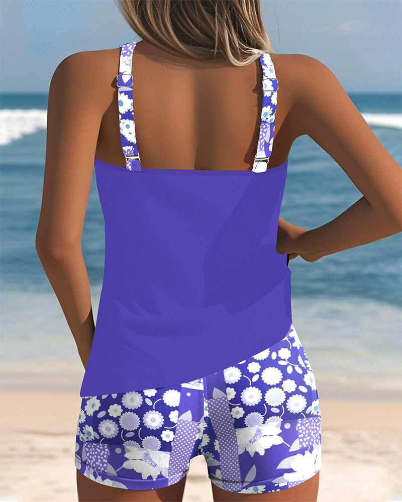 Melanie | Women's Swimsuit with Adjustable Straps & Floral Design | Comfortable Two-Piece Bathing Suit for All-Day Wear