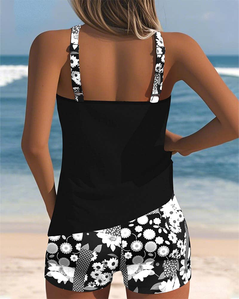 Melanie | Women's Swimsuit with Adjustable Straps & Floral Design | Comfortable Two-Piece Bathing Suit for All-Day Wear