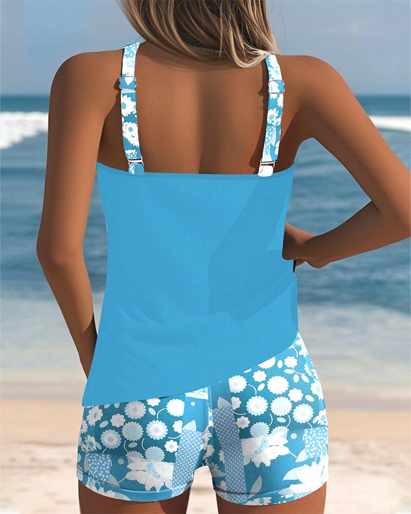 Melanie | Women's Swimsuit with Adjustable Straps & Floral Design | Comfortable Two-Piece Bathing Suit for All-Day Wear