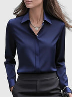 Melvaya Collection | Women's Top with Hidden Button Closure | Elegant Blouse for Versatile Style 0