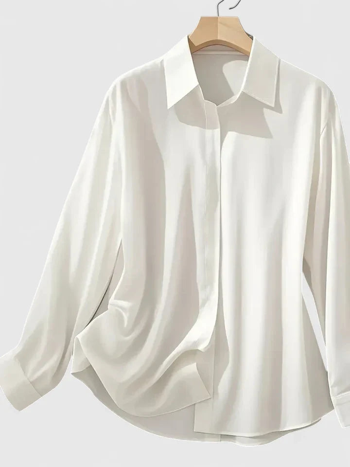 Melvaya Collection | Women's Top with Hidden Button Closure | Elegant Blouse for Versatile Style 1