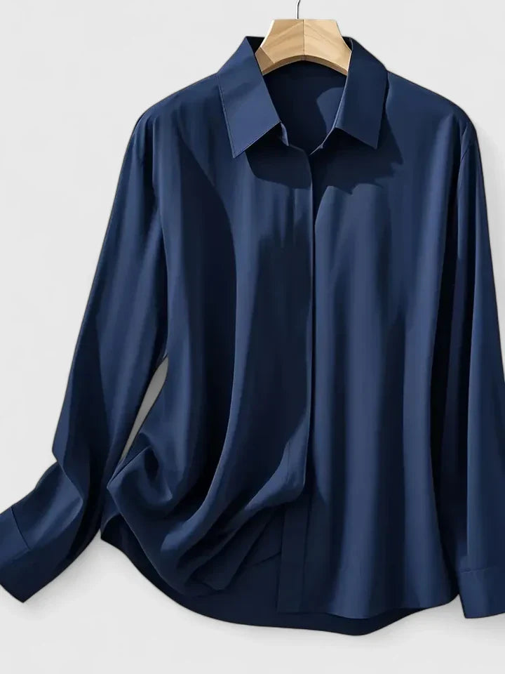 Melvaya Collection | Women's Top with Hidden Button Closure | Elegant Blouse for Versatile Style 4