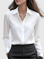 Melvaya Collection | Women's Top with Hidden Button Closure | Elegant Blouse for Versatile Style 5