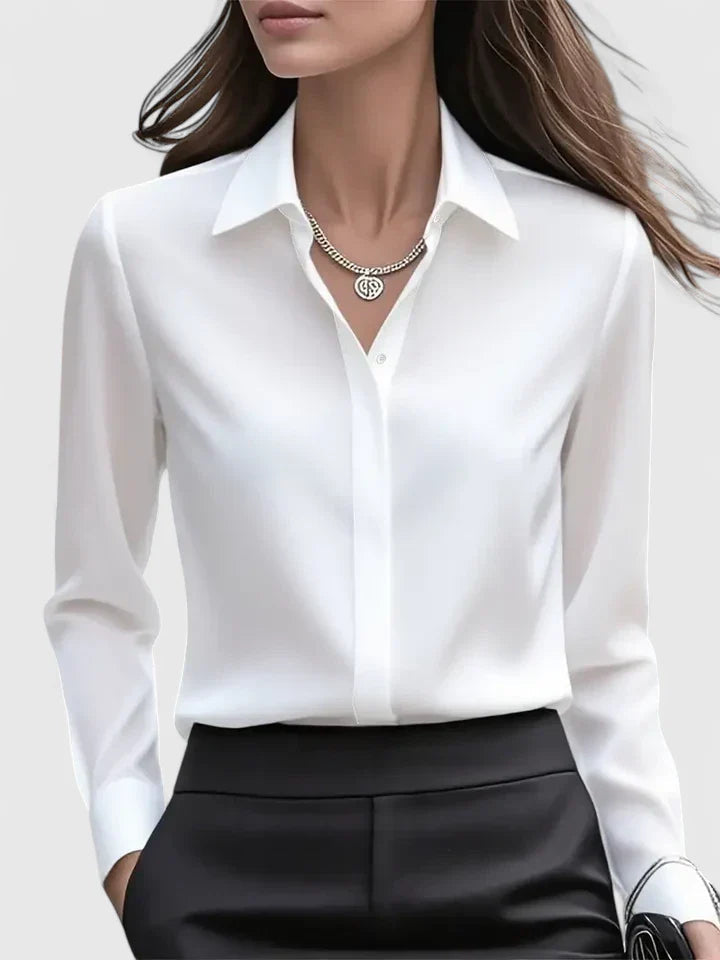 Melvaya Collection | Women's Top with Hidden Button Closure | Elegant Blouse for Versatile Style 5
