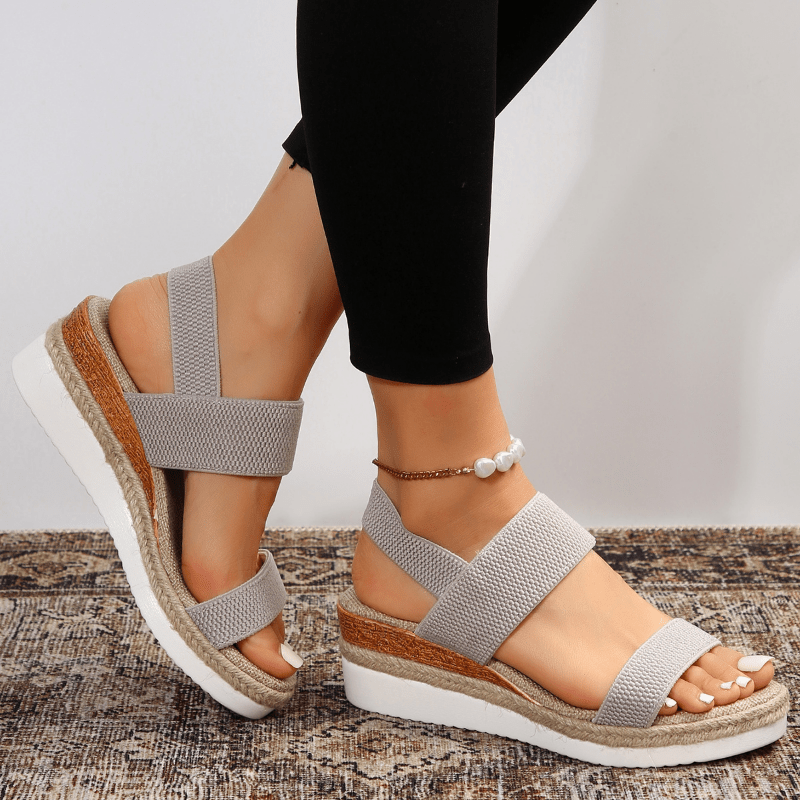Melyora | Women's Platform Sandals with Elastic Straps | Lightweight Comfort for Everyday Wear 10