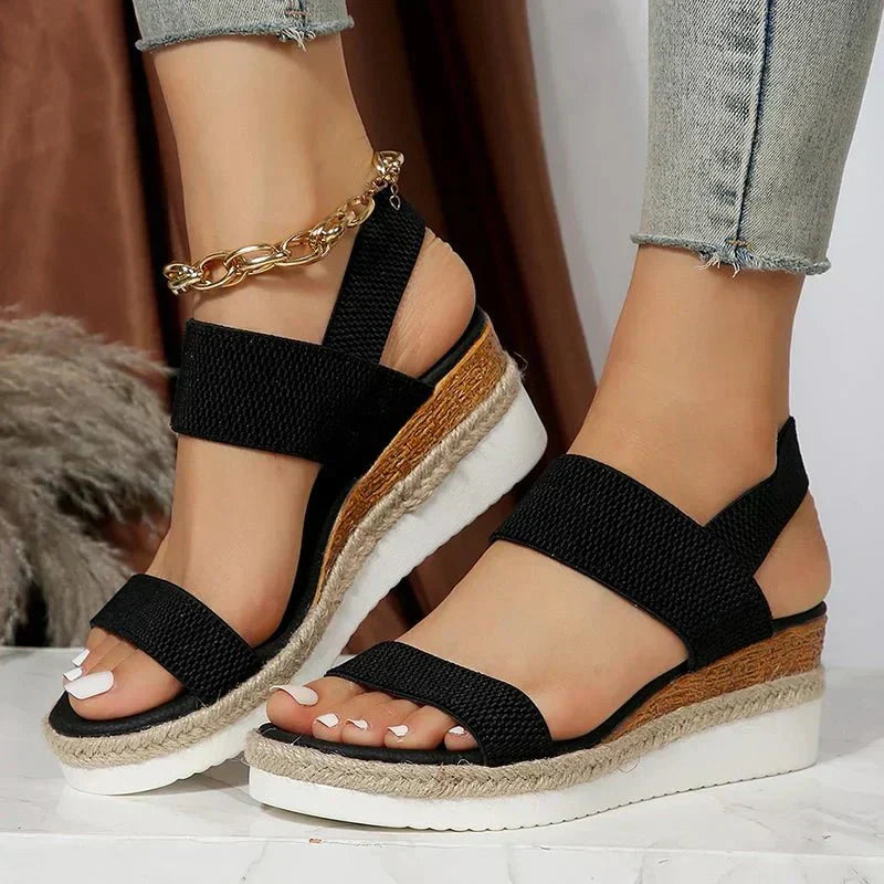 Melyora | Women's Platform Sandals with Elastic Straps | Lightweight Comfort for Everyday Wear 4