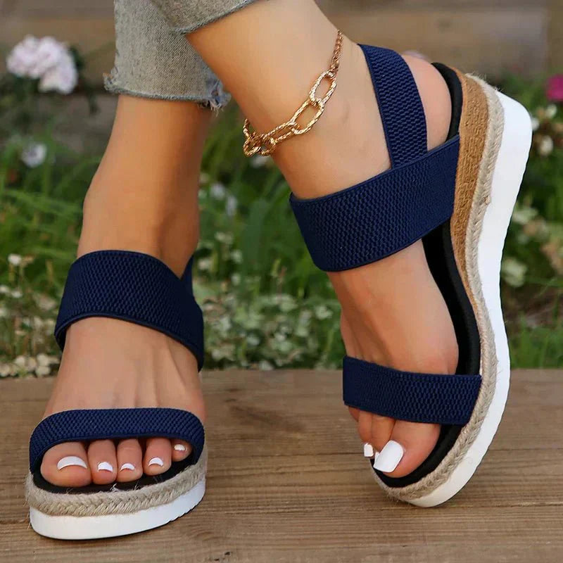 Melyora | Women's Platform Sandals with Elastic Straps | Lightweight Comfort for Everyday Wear 7