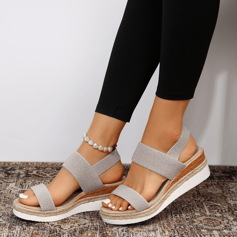 Melyora | Women's Platform Sandals with Elastic Straps | Lightweight Comfort for Everyday Wear 8
