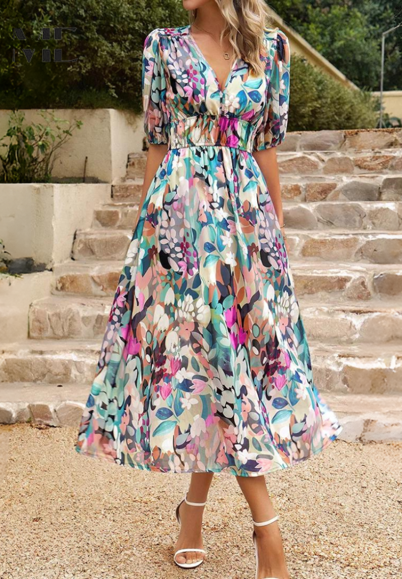 Monica Collection | Women's Floral Dress with Lightweight Comfort | Elegant Style for Effortless Charm