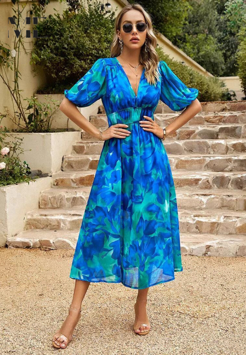 Monica Collection | Women's Floral Dress with Lightweight Comfort | Elegant Style for Effortless Charm