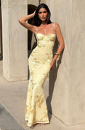 Nefertiti | Floral Maxi Dress with Underwired Support & Lace-Up Back | Elegant Fit for Special Occasions