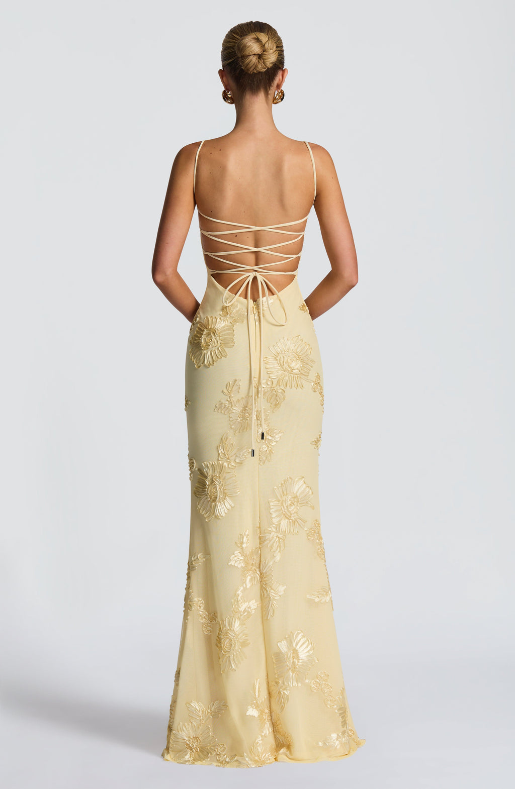 Nefertiti | Floral Maxi Dress with Underwired Support & Lace-Up Back | Elegant Fit for Special Occasions