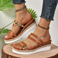Nicolette | Women's Platform Sandals with Rhinestone Straps | Comfortable Glamour for All-Day Wear