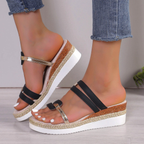 Nicolette | Women's Platform Sandals with Rhinestone Straps | Comfortable Glamour for All-Day Wear