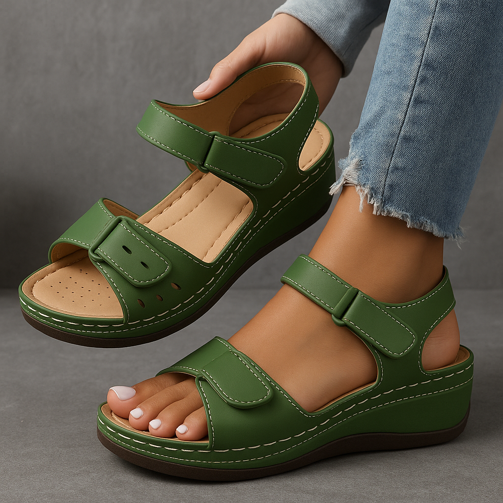 Nina Collection | Orthopedic Sandals for Women with Wedge Heel & Adjustable Straps | All-Day Comfort and Support