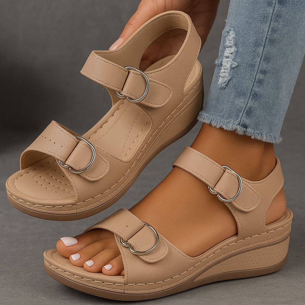 Nina Collection | Orthopedic Sandals for Women with Wedge Heel & Adjustable Straps | All-Day Comfort and Support