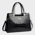 Olivia Collection | Glossy Black Handbag with Spacious Interior | Elegant Accessory for Modern Women 0
