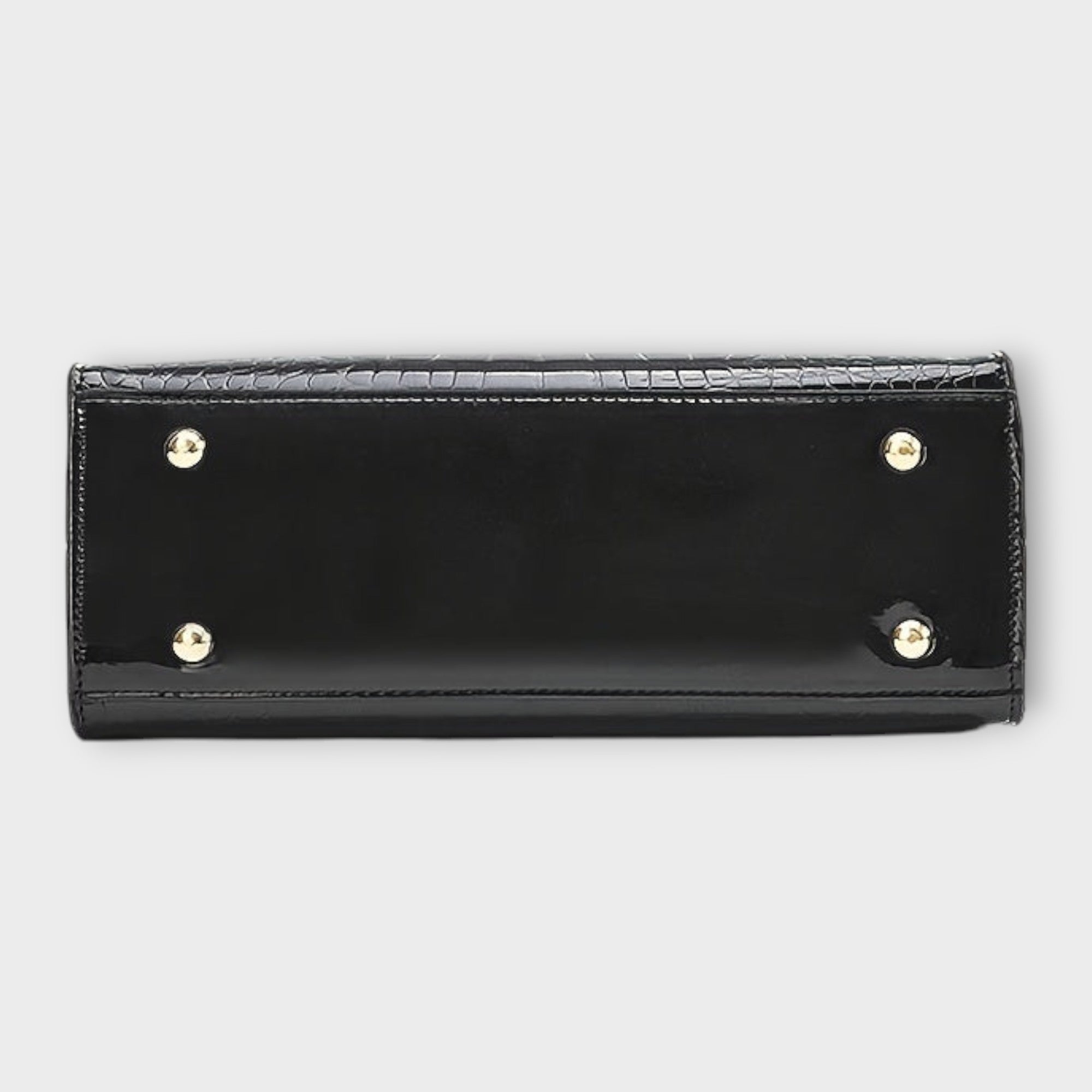 Olivia Collection | Glossy Black Handbag with Spacious Interior | Elegant Accessory for Modern Women 3