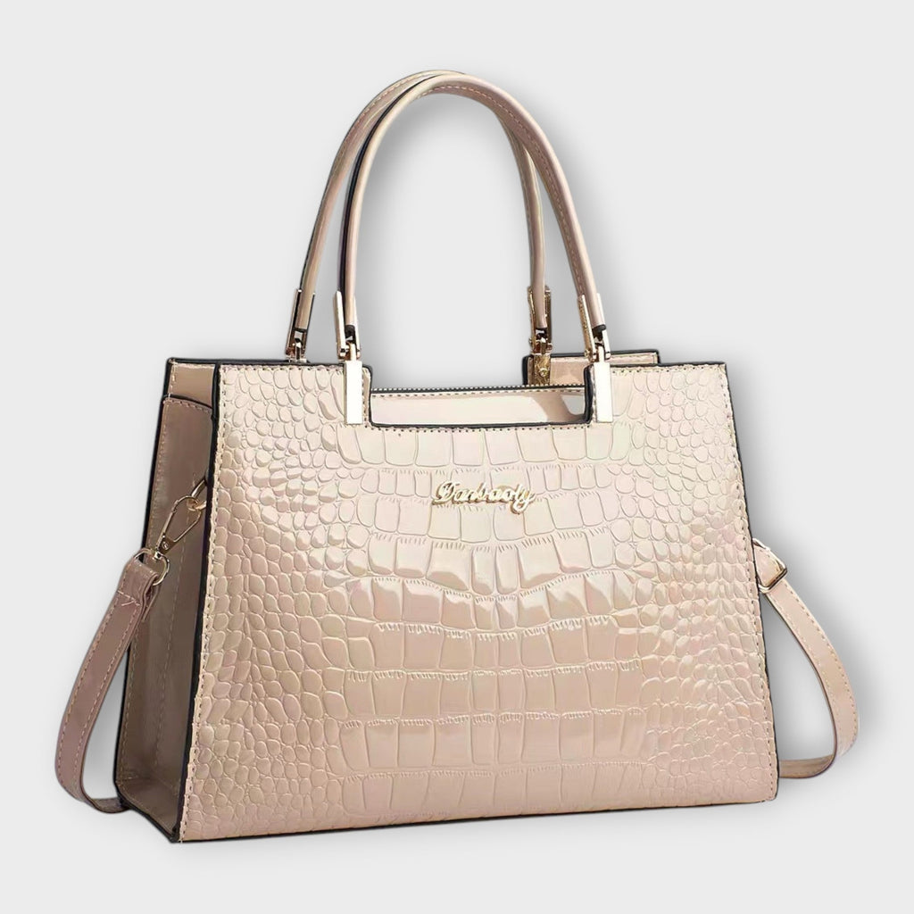 Olivia Collection | Glossy Black Handbag with Spacious Interior | Elegant Accessory for Modern Women 7