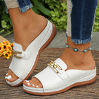 Opal | Women's Sandals with Cushioned Comfort & Gold-Link Accents | Effortless Style for Everyday Wear