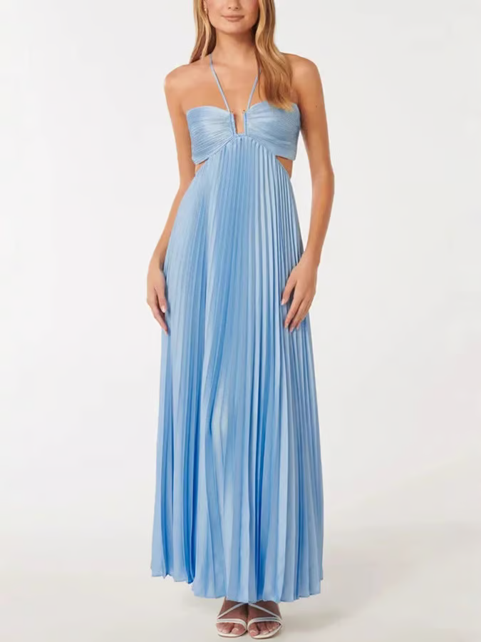 Orchid Collection | Women's Halter Maxi Dress with Flowing Silhouette | Elegant Summer Wear for Day and Evening Events