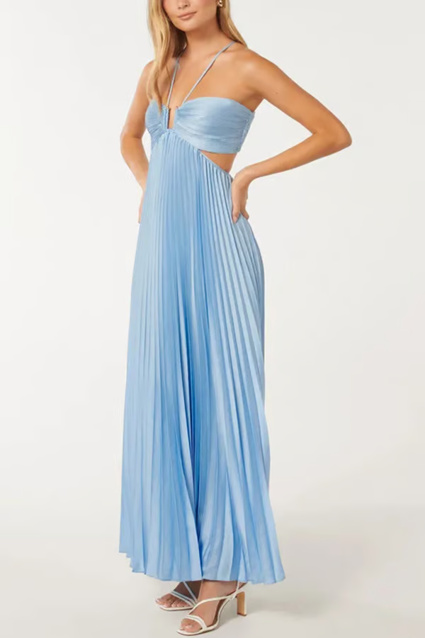 Orchid Collection | Women's Halter Maxi Dress with Flowing Silhouette | Elegant Summer Wear for Day and Evening Events